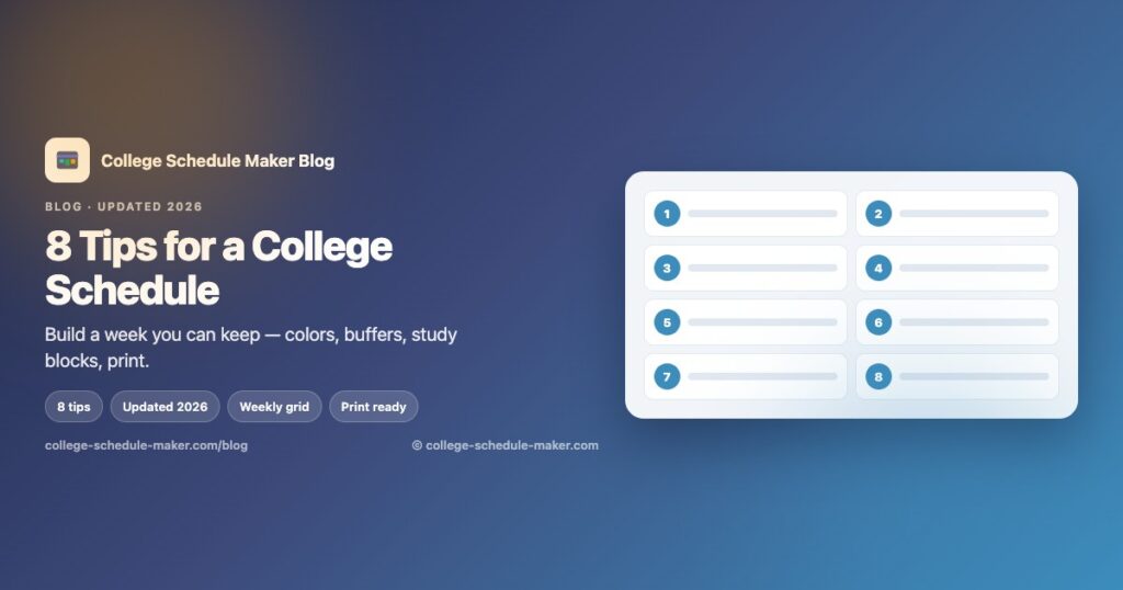 8 Tips for Making an Awesome College Schedule