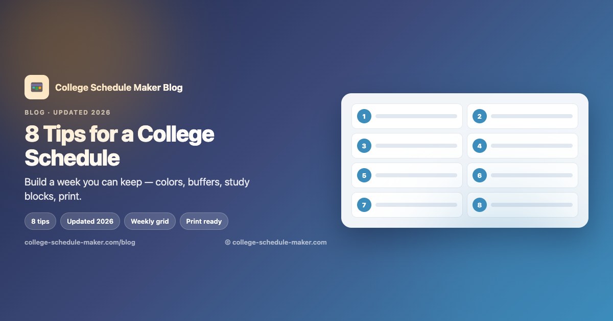 8 Tips for Making an Awesome College Schedule