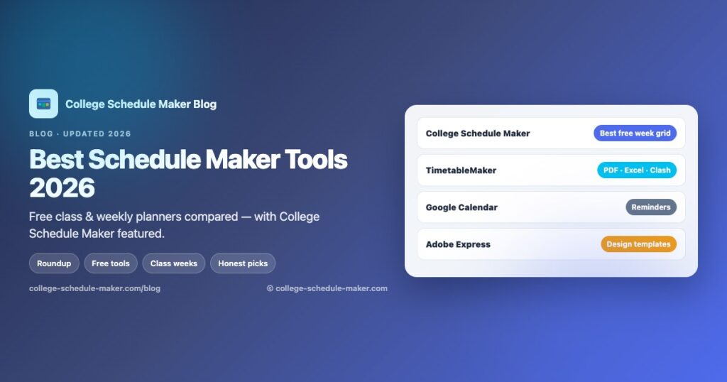 Best Schedule Maker Tools in 2026 (Free Class & Weekly Planners)