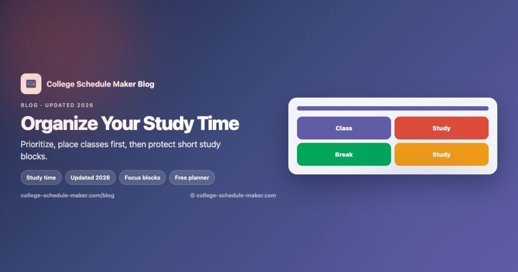How Should I Organize My Study Time?